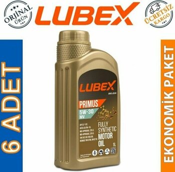 Lubex Primus Mv-La 5W-30 1 Lt Tam Sentetik Motor Yağı (6 Adet)