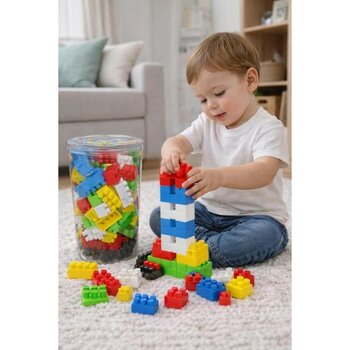 Nasyonel Toys Büyük Parça Blok Oyuncak Seti – Kutu Içinde Renkli Yapı Blokları