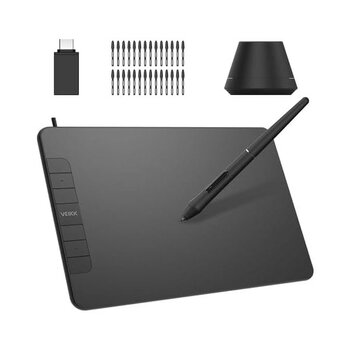 Veikk VK640 6x4" 6 Kısayol Tuşlu Grafik Tablet+Kalem - 001-Renkli