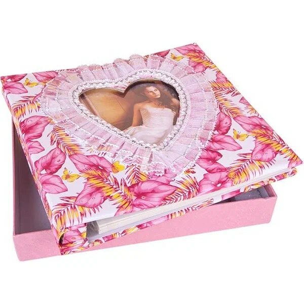 Nobbystar 40 Sayfa Yapışkanlı Dantelli Çiçekli Fotoğraf Albümü 22x25 cm