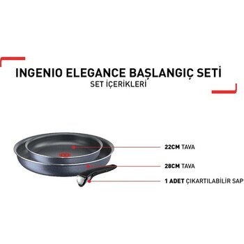 Tefal L23190 Titanium Ingenio Elegance Başlangıç 3 Parça Set - 2100110340