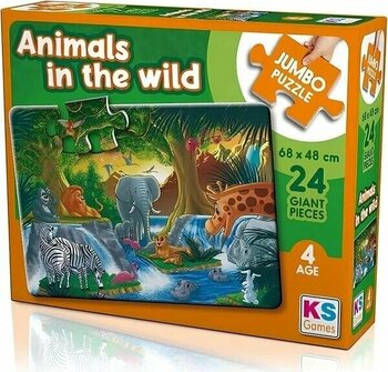 KS Games Animal In The Wild Jumbo 24 Parça Puzzle