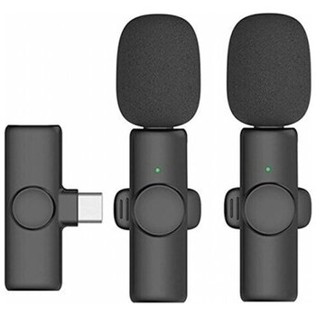 Kablosuz Yaka Mikrofonu Typ-C 2’li Mini Mikrofon - Renkli - 1