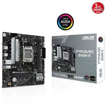 Asus Prime B650M-R B650 DDR5 Vga Yok Glan 2.5G Matx HDMI USB3 ARGB 2XM2 AM5 AMD Anakart