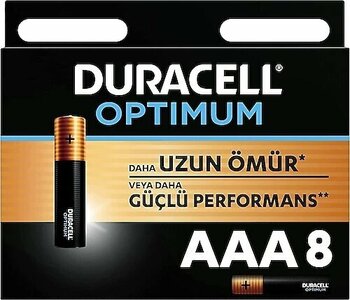 Duracell Optimum 8'li Alkalin AAA İnce Kalem Pil