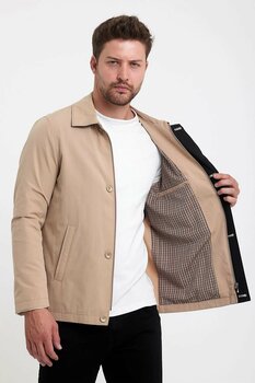 EnricoBASELLİ Pamuklu Safari Yazlık Baharlık Ince Bej Mont M Beden