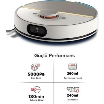 Philips Homerun 7000 Aqua XU7000 5.000 Pa Emiş Gücü Islak ve Kuru Temizlik Lidar Navigasyon Robot Süpürge