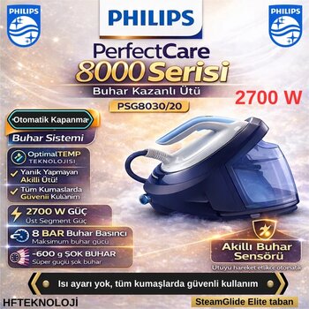 Philips  Perfectcare 8000 Series 2700 W Buhar Kazanlı Ütü