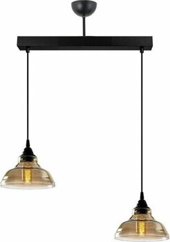 Lambadar Special Model Ikili Dikdörtgen Modern Füme Camlı Sarkıt Avize - Siyah - Füme - 2