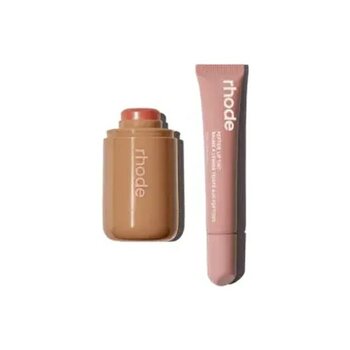 rhode Kahverengi Freckle Allık & Toast Lip Tint Set Işıltılı Dış Yüzey ile Uzun Süre Kalıcı