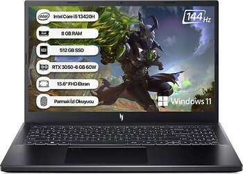 Acer Nitro V15 I5-13420H 8gb 512GB SSD 6gb RTX3050 15.6"FHD IPS 144hz Windows 11 Home Taşınabilir Bilgisayar NH.QNCEY.002