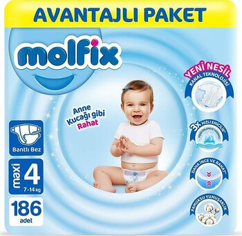 Molfix 4 Numara Maxi 186'lı Bebek Bezi