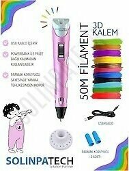 SolinpaTech 3d Pen Üç Boyutlu Yazıcı Kalem Printer 50 m Filament ve USB Kablo Dahil
