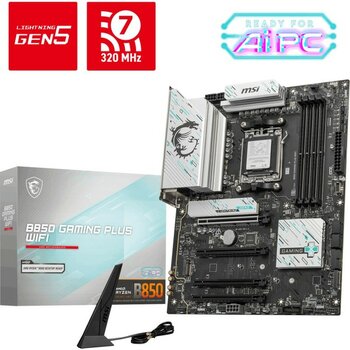 Msı B850 Gamıng Plus Wıfı Am5 Ddr5 8200MHZ(OC) Dp 3x M.2 USB 10GBS 5g Lan Wı-Fı 7 Atx