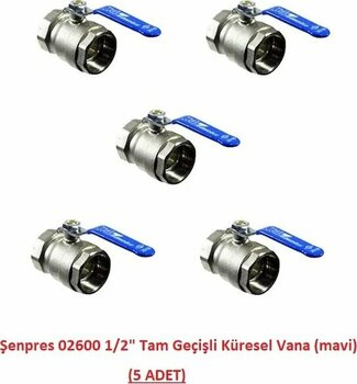 Şenpres 02600 1/2" Tam Geçişli Küresel Vana (mavi) 5 Adet