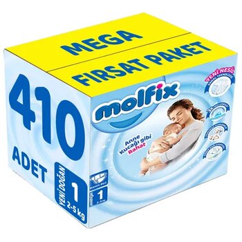 Molfix No:1 Yenidoğan 410 Adet Bebek Bezi