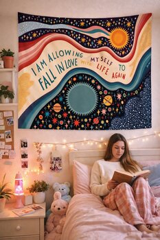 Vendini Fall In Love Duvar Örtüsü Duvar Halısı Wall Tapestry