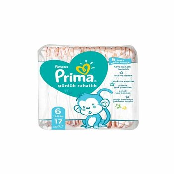Prima Günlük Rahatlık Bebek Bezi 6 Beden Tekli Paket 17 Adet