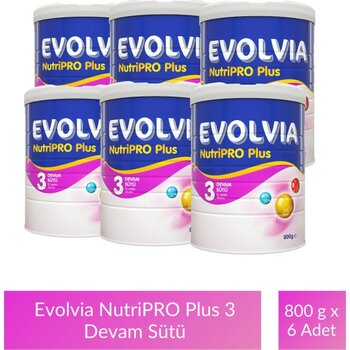 Evolvia NutriPRO Plus 3 Devam Sütü 800 gr x 6 Adet Biberon Maması İçin Özel Formül