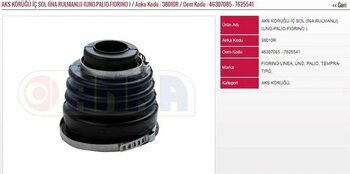 Aks Körüğü İç Sol İna Rulmanlı Ø:23 Fıat Tempra / Tıpo / Uno / Palıo / Fıorıno