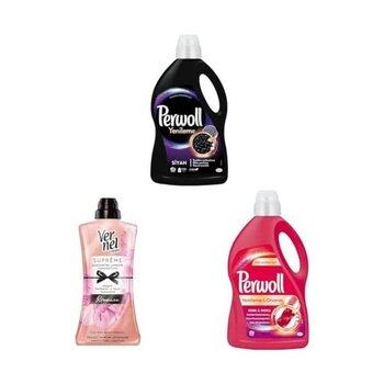 Hassas Bakim Sivi Çamasir Deterjani 3l Siyah +3l Renkli +Vernel Supreme Romance 1.2 L - 0,25 gr