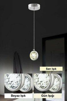 Istanbul Avize Dünya Tekli Gümüş Ledli Modern Lü x  Avize