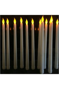 cosy home gift Pilli Titreyen Mum Efekti Led Şamdan Mum Dekor 6 Lı Paket Büyük Boy 27 Cm