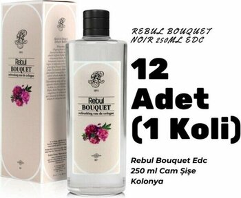 Rebul Bouquet Edc 250ML Cam Şişeli Buket Çiçeği Kokulu Kolonya 12 Adet (1 Koli) - 250 ml