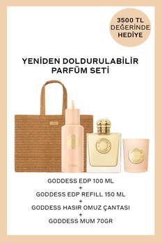 BURBERRY Goddess EDP 100 ml Kadın Parfüm & EDP Refill 150 ml + Kadın Omuz Çantası + Mum 70 gr Hediyeli Set