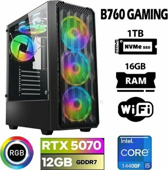 Xaser Thunder X90 Intel Core i5-14400F 16 GB DDR5 1 TB M.2 NVMe SSD NVIDIA GeForce RTX 5070 (12 GB) Masaüstü Oyuncu Bilgisayarı