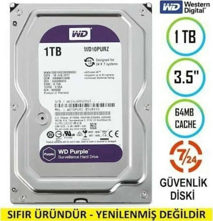 Western Digital WD10PURX 1 TB SATA 3.5 İnch HDD
