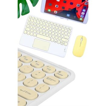 Touchpad Tüm Cihazlara Uyumlu Bluetooth Klavye Touchpad Slim Kablosuz Wifi Q Klavye