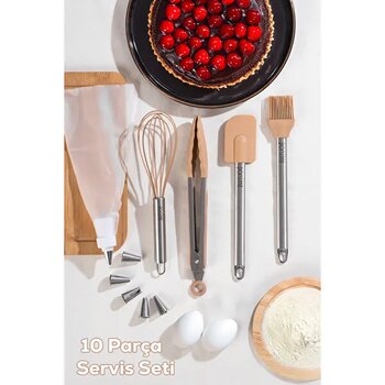 3161 10 Parça Pasta ve Tatlı Servis Seti
