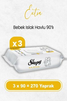Sleepy Extra Islak Bebek Havlusu 90 X 3 Adet (270 YAPRAK)