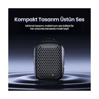 Clip 5W Klipsli Su Geçirmez Taşınabilir Mini Bluetooth Hoparlör Bej - 01-Siyah