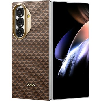 Galaxy Z Fold 7 Kılıf M-Safe Uyumlu Raptic Aramid Skin Origin Serisi Kapak Kahverengi