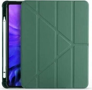 Ceponya Apple iPad 9.7 2018 Kılıf Kalem Bölmeli Standlı Smart Cover Koyu Yeşil Tablet Kılıfı