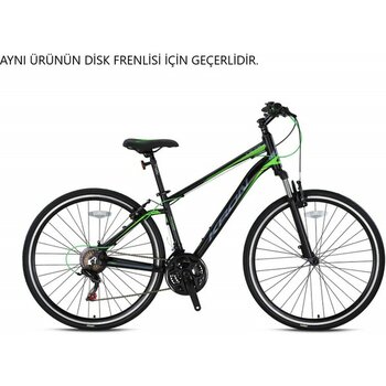 Kron TX75 Mekanik Disk Fren Şehir Bisikleti Siyah Yeşil 16(41cm) - Siyah - Yeşil