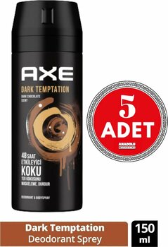Axe Dark Temptation Erkek Sprey Deodorant 150 Ml (5 Adet)