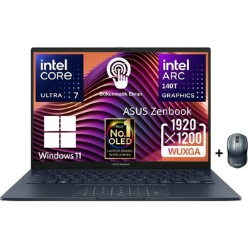 Asus Zenbook 14 UX3405CA-QL286W Intel Core Ultra 7 255H 16GB 512GB SSD 14" OLED (Dokunmatik Ekran) Widows 11 Home Taşınabilir Bilgisayar - Asus Mou