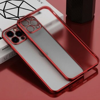 iPhone 12 Pro 6.1inç Renkli Kenar Şeffaf Kılıf Kamera Korumalı KILIF-(5775) - Mavi
