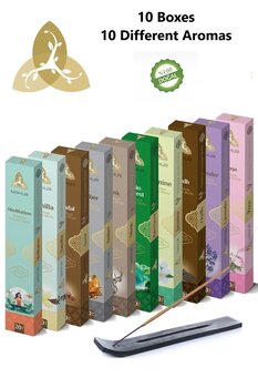 OrdoVeni % 100 Natural Tütsü Seti - 10 Farklı Aroma - Tütsü Kayığı Ile Birlikte