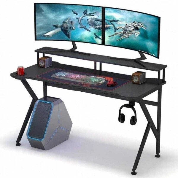 Zizuva Tasarım 140 x 90 x 60 cm Siyah Oyuncu ve Çalışma Masası