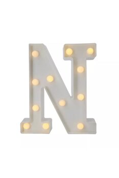 DogusDeco N Harfi Işıklı Led Harf Dekoratif Aydınlatma Büyük Boy