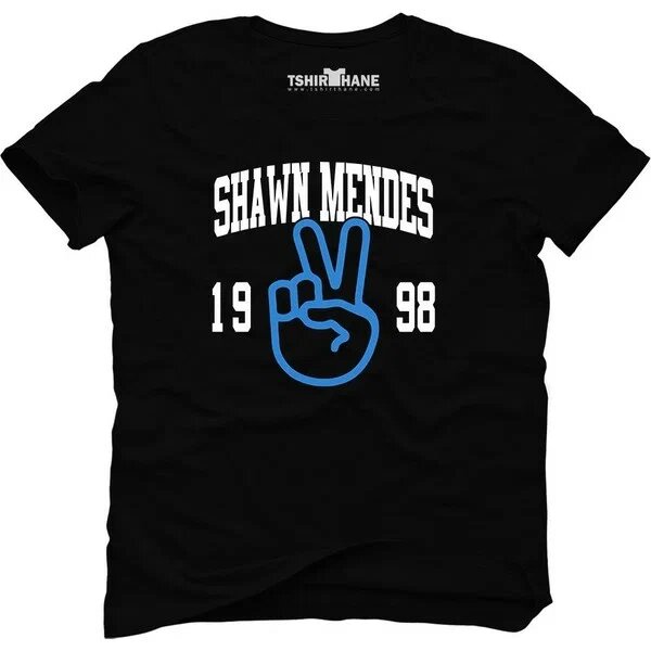 Tshirthane Shawn Mendes Peace 1998 Siyah %100 Pamuk M Kısa Kol Bisiklet Yaka T-Shirt