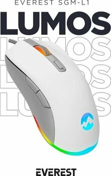 Everest SGM-L1 LUMOS Beyaz/Gri 8 Tuş Kablolu (USB) 6400 DPI Gaming Oyuncu Mouse