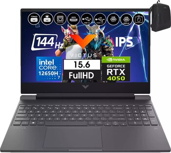 Hp Victus W15-FA1073NT Intel Core I7-12650H 16GB 512GB SSD 6GB/RTX4050 Freedos 15.6" 144Hz Fhd IPS Taşınabilir Bilgisayar BB10MZEA17 + Weblegelsin Çanta
