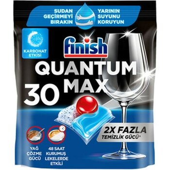 5 Adet Finish Quantum Max Karbonat Etkisi Bulaşık Makinesi Tableti 30'lu 387 G
