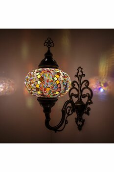 mosland home Cam Mozaik Aplik Dekoratif Duvar Lambası Çok Renkli