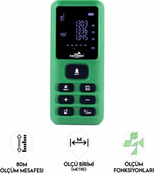 Dawreek Mesafe Ölçer E40 Green 80 Metre Dijital El Tipi Mesafe Ölçüm Cihazı